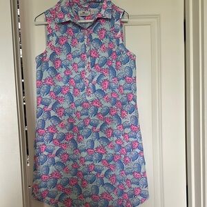Vineyard Vines Linen Dress in Blue and Pink women’s 4